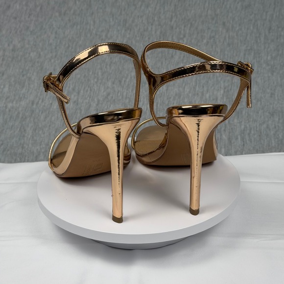 ASOS DESIGN Metallic Rose Gold Ankle Strap Stiletto Heels Sandals Size 6.5 - Picture 4 of 8